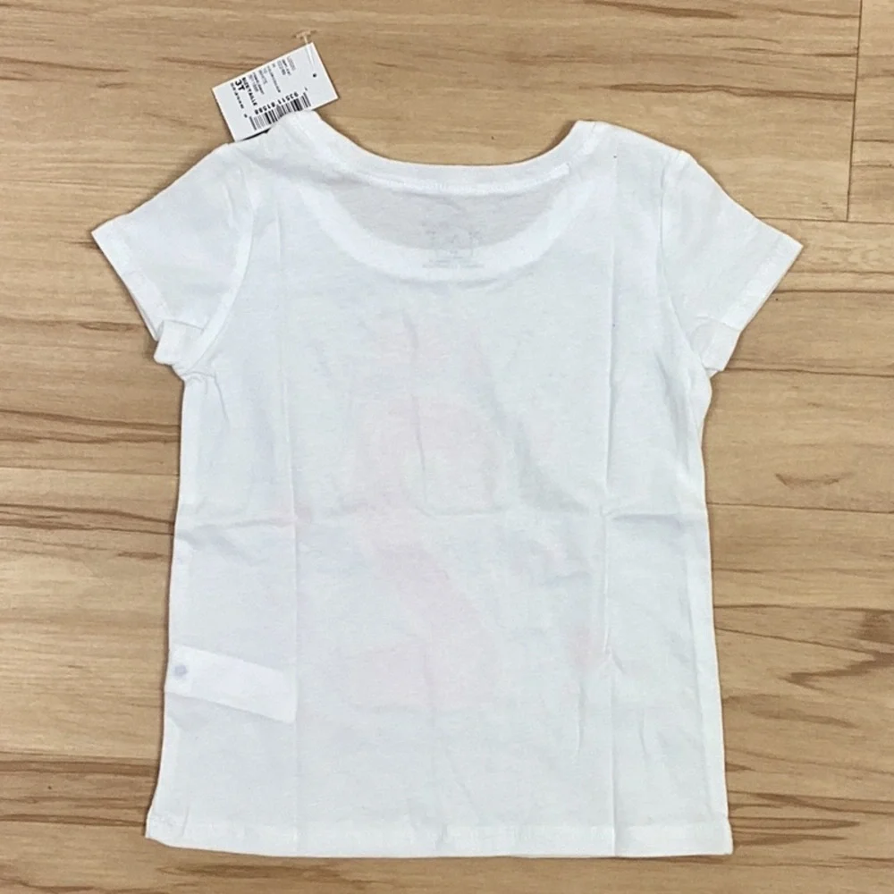 The Children’s Place Pink Gold Glitter Bling Number Two White Birthday Tee Shirt